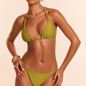 PrettyLittleThing Green Triangle Bikini Set
